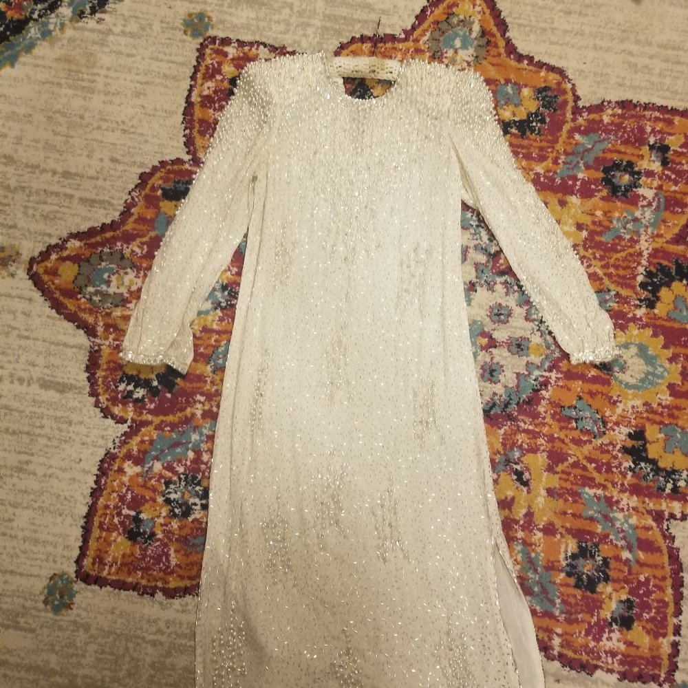 Beautiful vintage Judith Ann creations  pearl hand beaded wedding dres